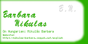 barbara mikulas business card